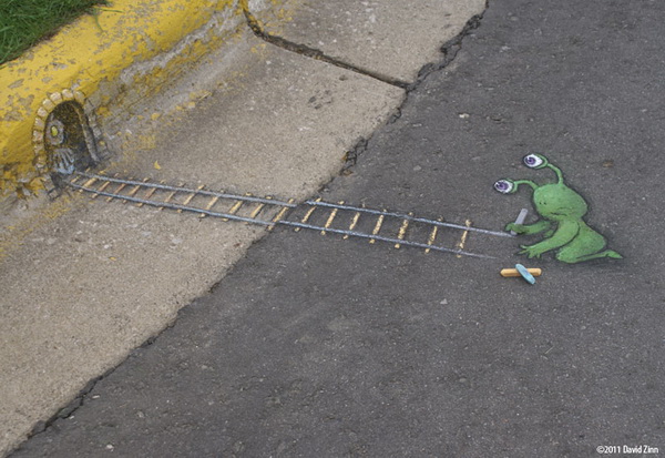 Playful Chalk Art by David Zinn