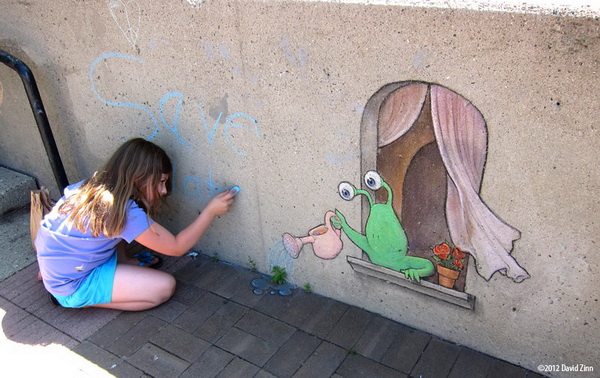 Playful Chalk Art by David Zinn
