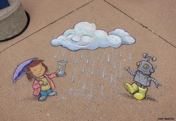 Playful Chalk Art by David Zinn