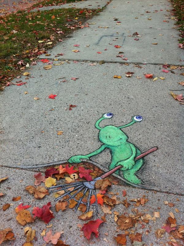Playful Chalk Art by David Zinn