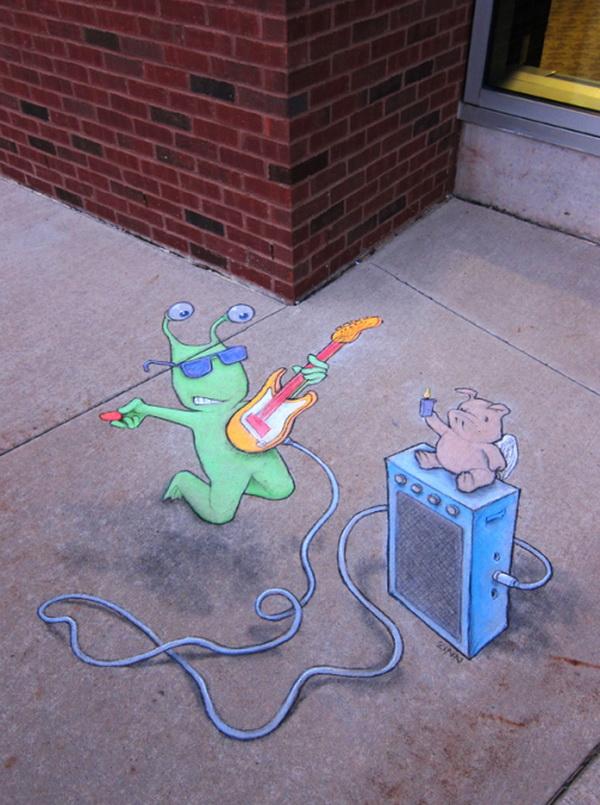 Playful Chalk Art by David Zinn