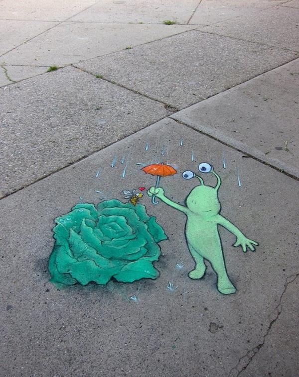 Playful Chalk Art by David Zinn