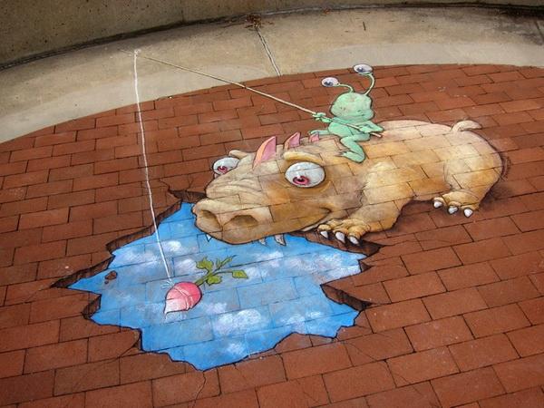 Playful Chalk Art by David Zinn