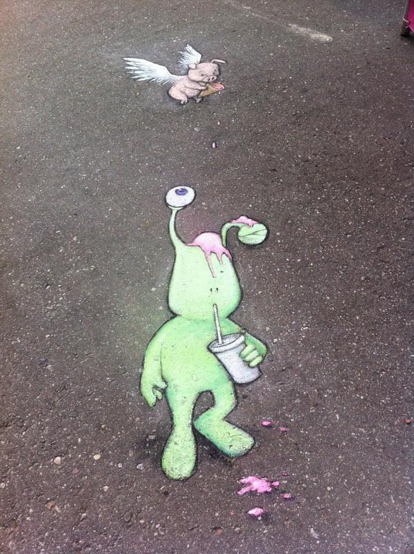 Playful Chalk Art by David Zinn