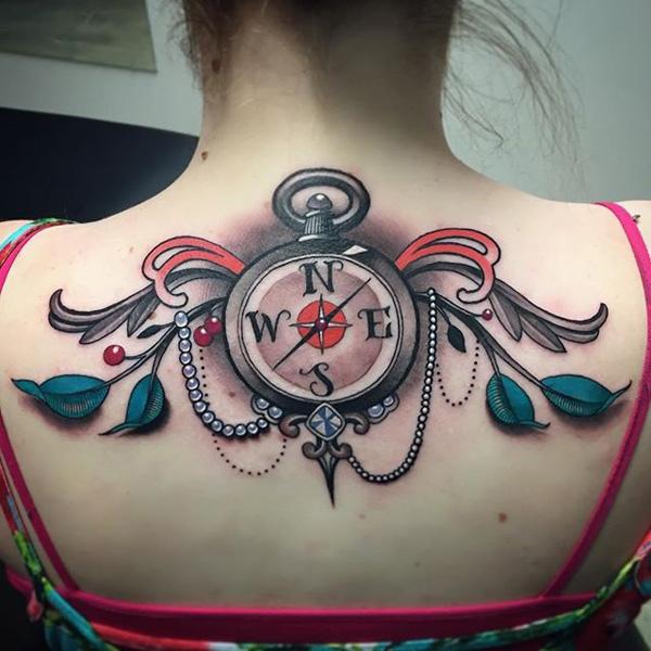 100 Awesome Compass Tattoo Designs