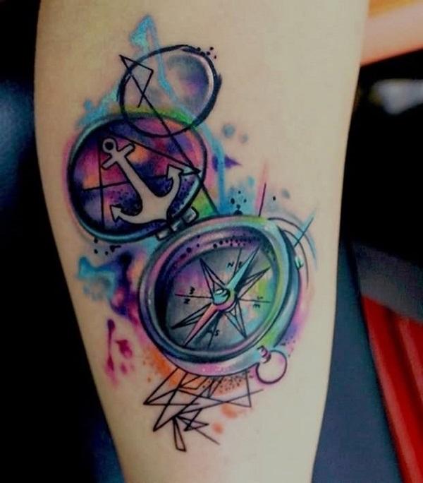 100 Awesome Compass Tattoo Designs