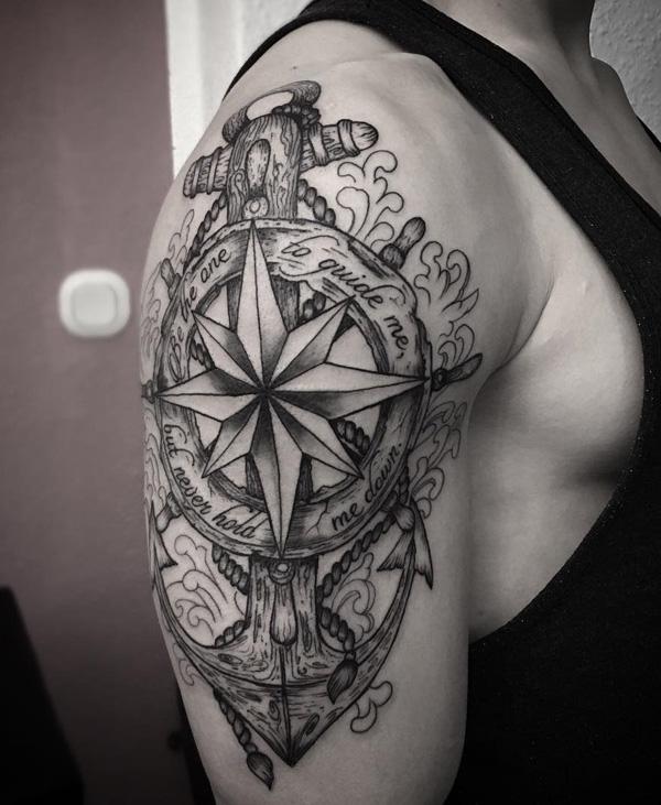 100 Awesome Compass Tattoo Designs