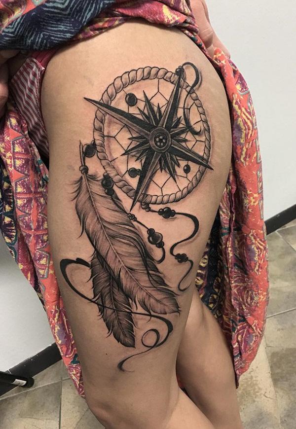 100 Awesome Compass Tattoo Designs