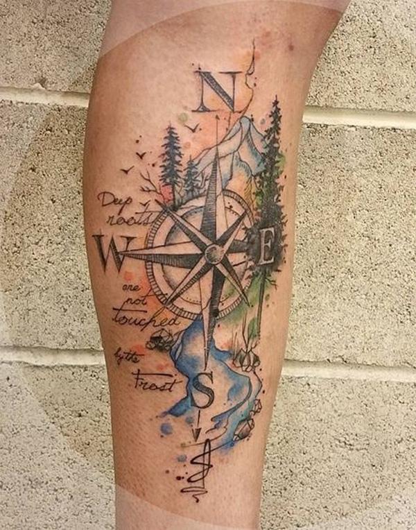 100 Awesome Compass Tattoo Designs