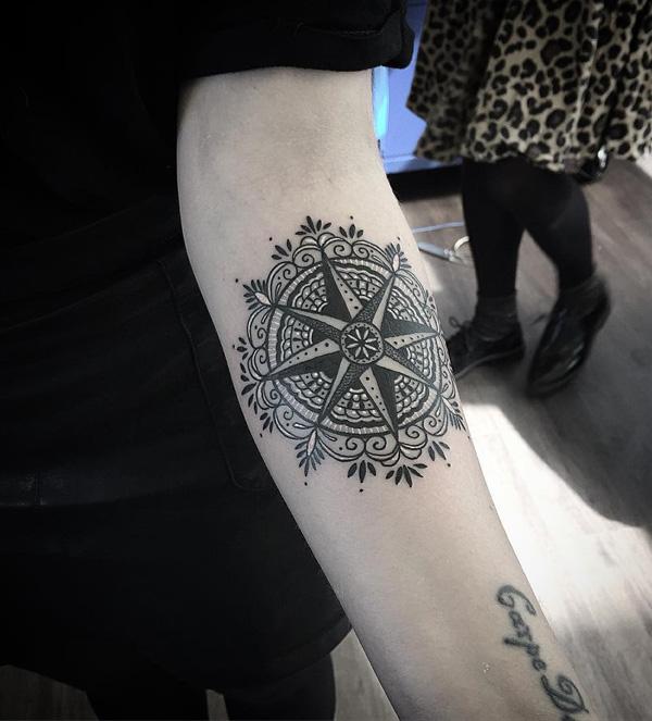 100 Awesome Compass Tattoo Designs