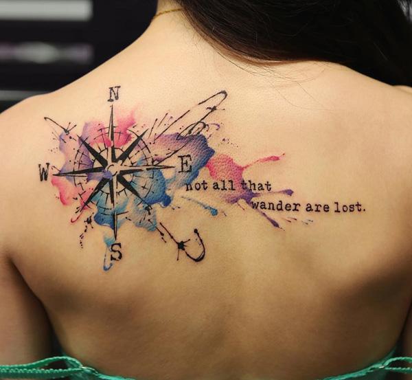 100 Awesome Compass Tattoo Designs