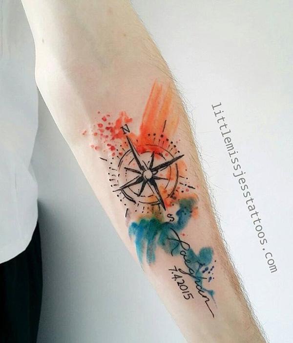 100 Awesome Compass Tattoo Designs