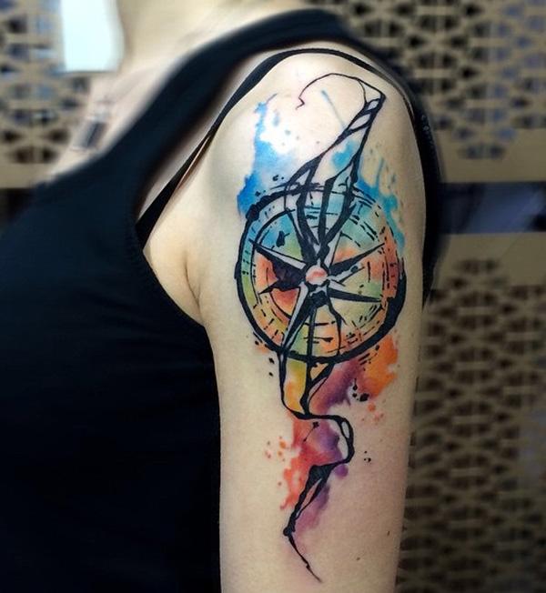 100 Awesome Compass Tattoo Designs