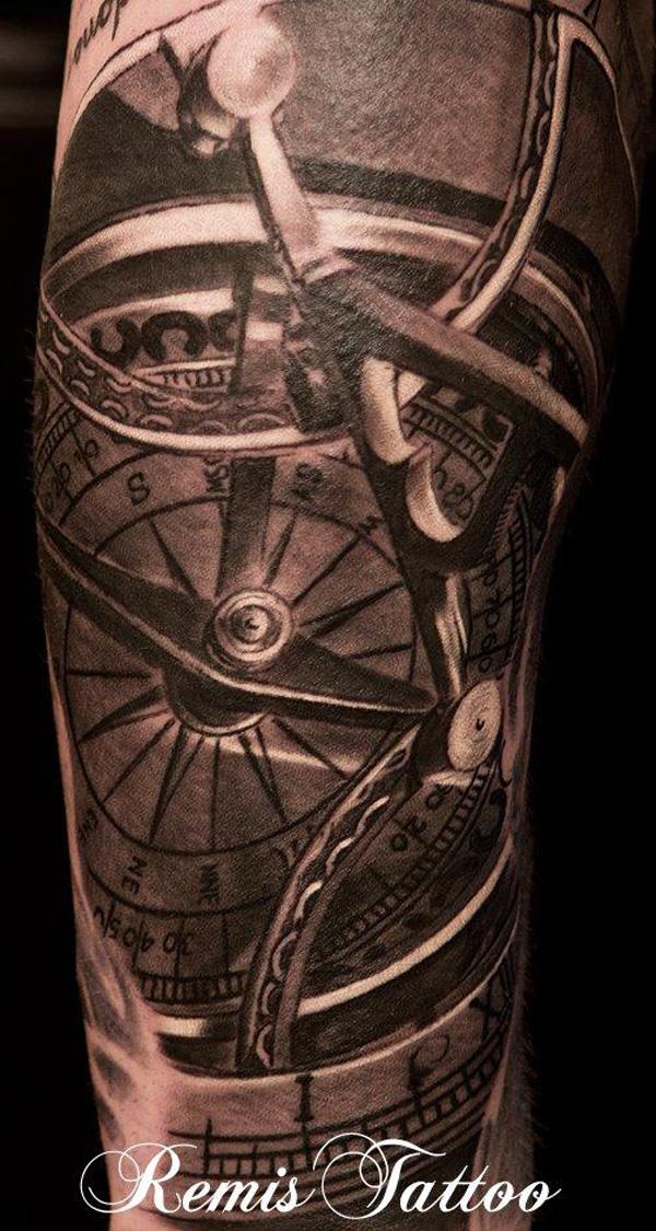 100 Awesome Compass Tattoo Designs