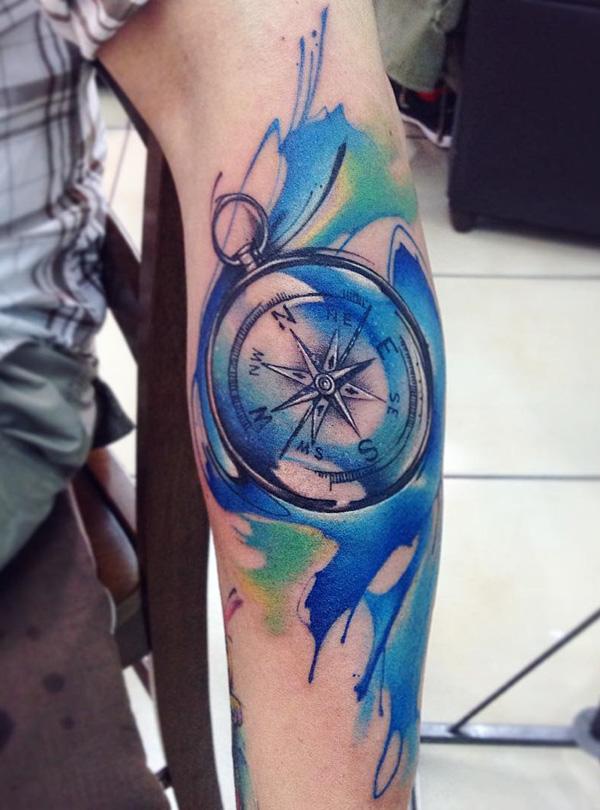 100 Awesome Compass Tattoo Designs