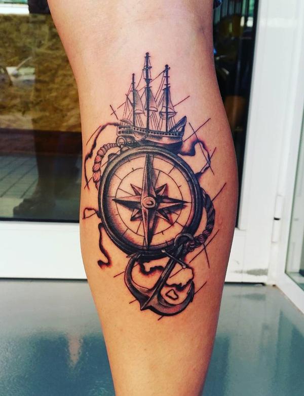 100 Awesome Compass Tattoo Designs