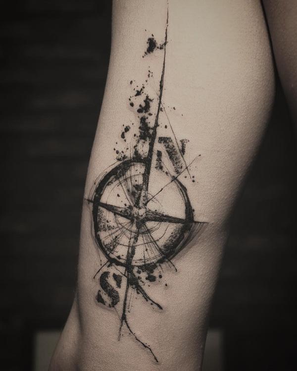 100 Awesome Compass Tattoo Designs