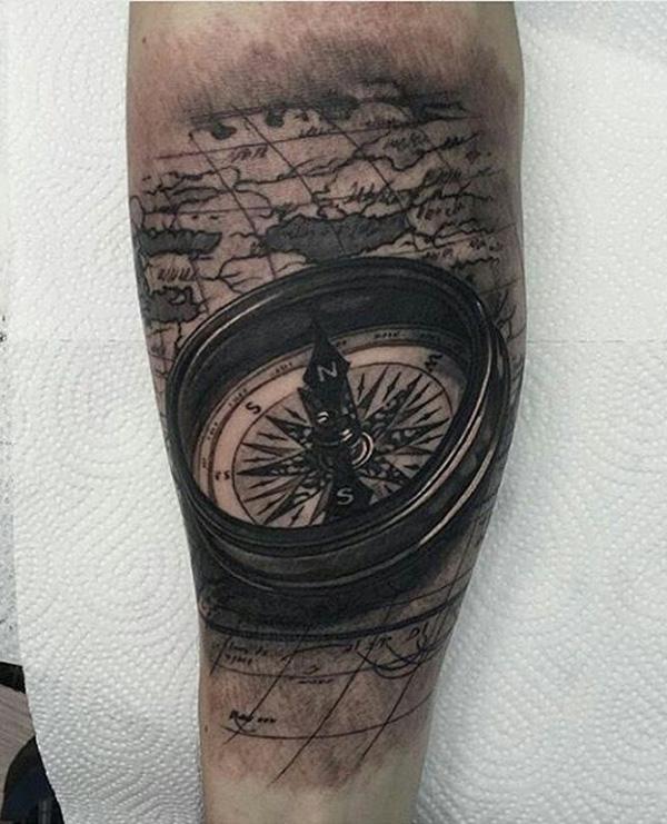 100 Awesome Compass Tattoo Designs