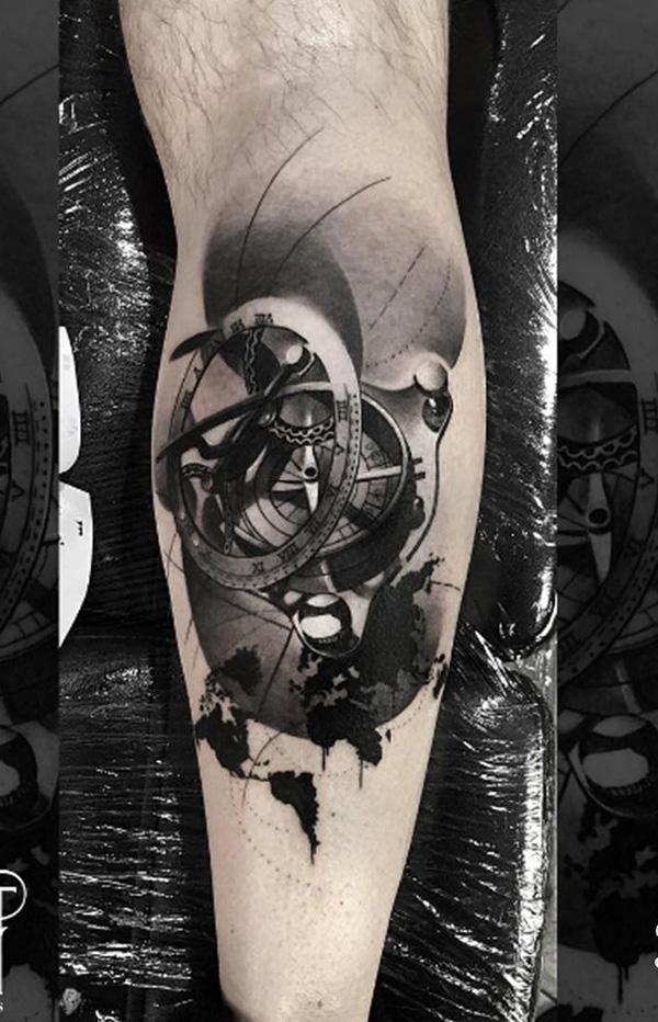 100 Awesome Compass Tattoo Designs