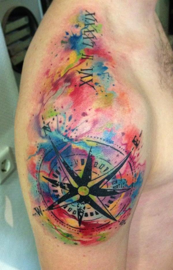 100 Awesome Compass Tattoo Designs