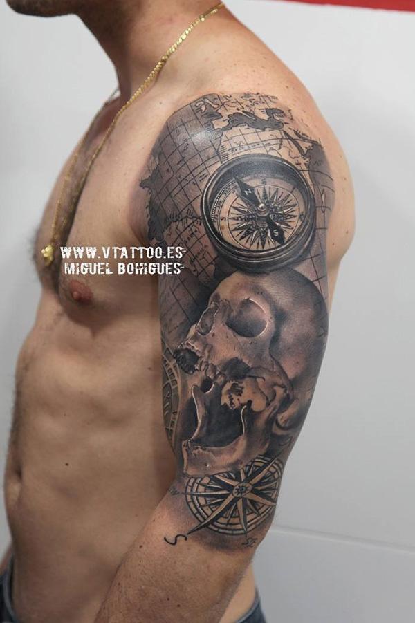 100 Awesome Compass Tattoo Designs