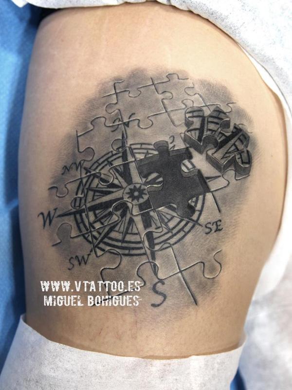 100 Awesome Compass Tattoo Designs