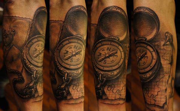 100 Awesome Compass Tattoo Designs