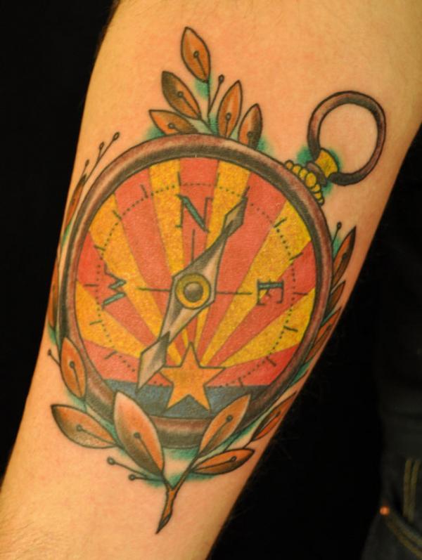 100 Awesome Compass Tattoo Designs