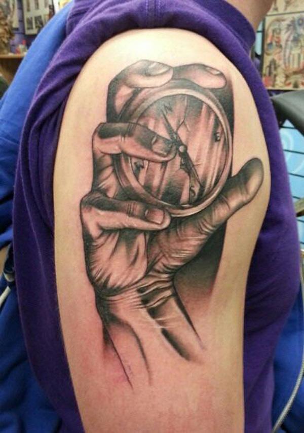 100 Awesome Compass Tattoo Designs