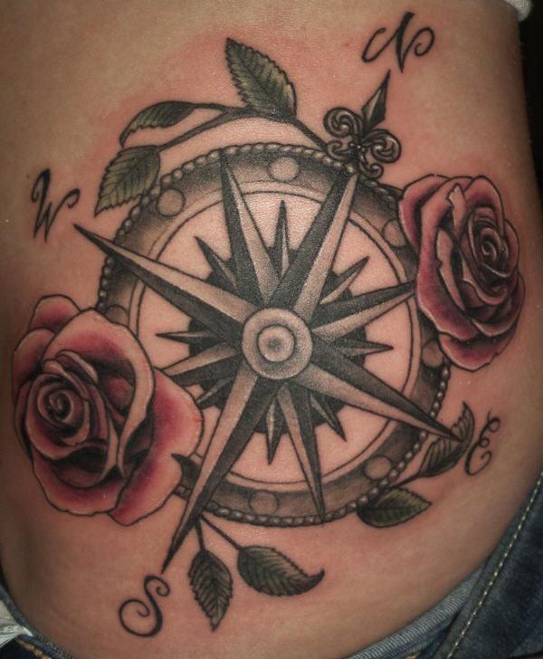 100 Awesome Compass Tattoo Designs