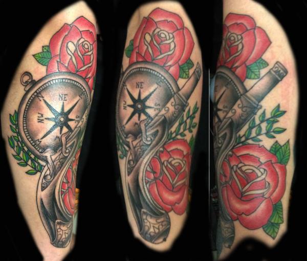 100 Awesome Compass Tattoo Designs