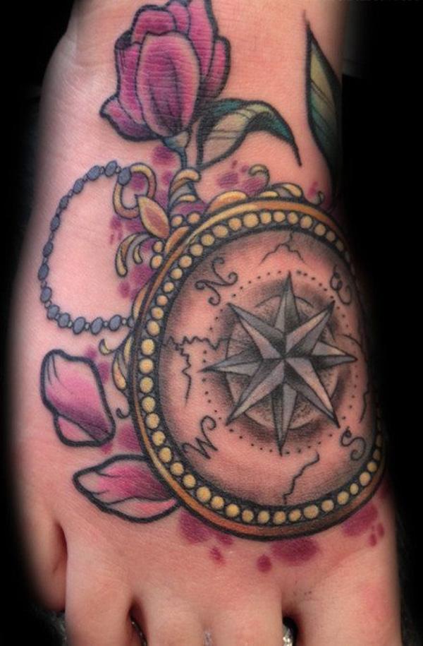 100 Awesome Compass Tattoo Designs