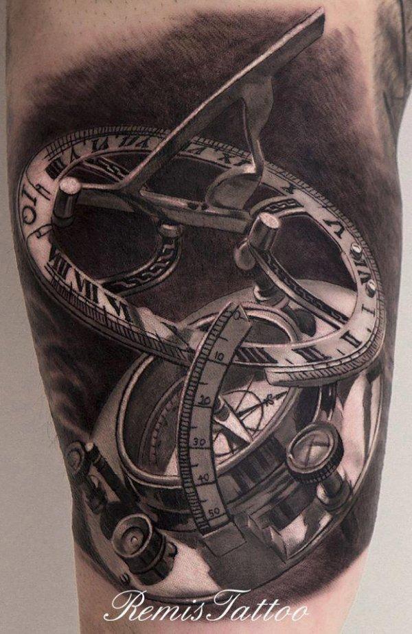 100 Awesome Compass Tattoo Designs