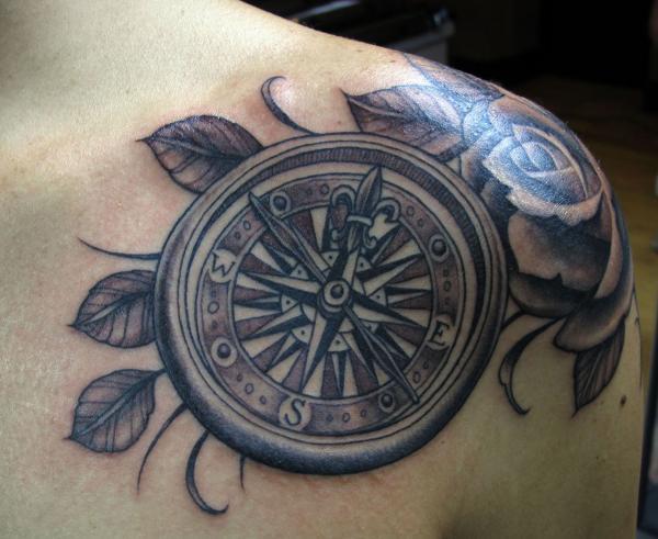 100 Awesome Compass Tattoo Designs