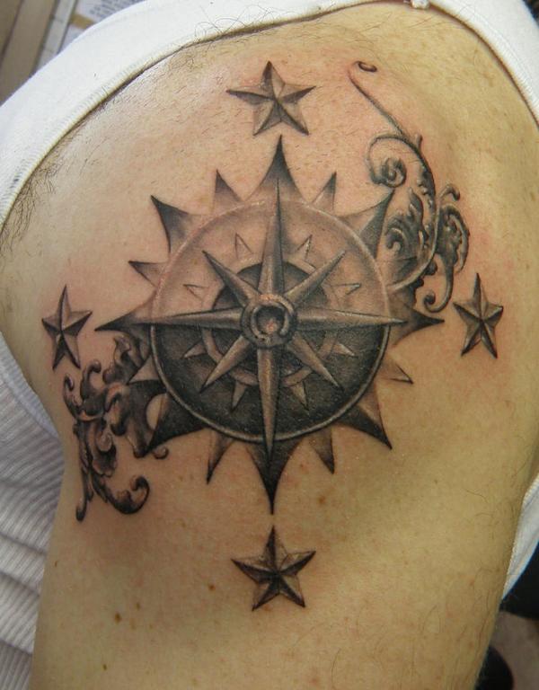 100 Awesome Compass Tattoo Designs