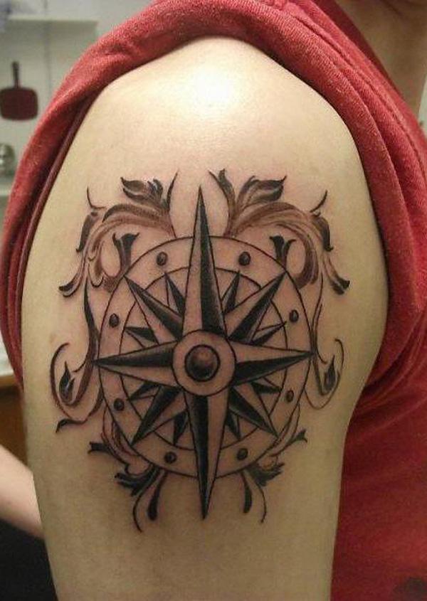 100 Awesome Compass Tattoo Designs