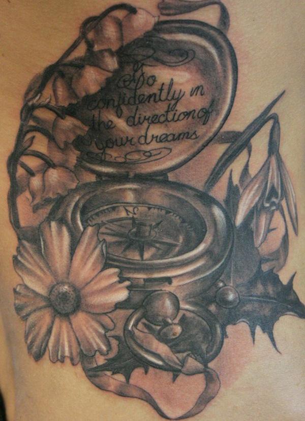 100 Awesome Compass Tattoo Designs