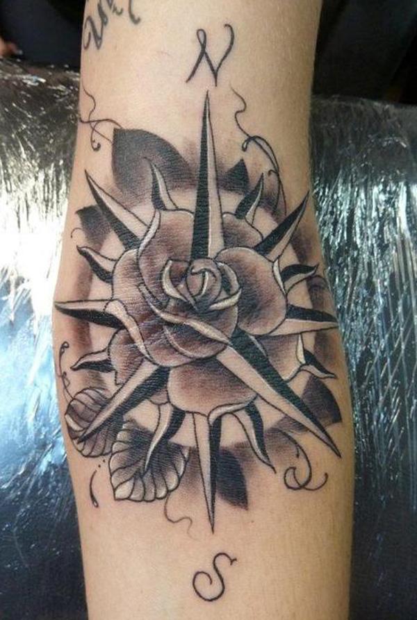100 Awesome Compass Tattoo Designs