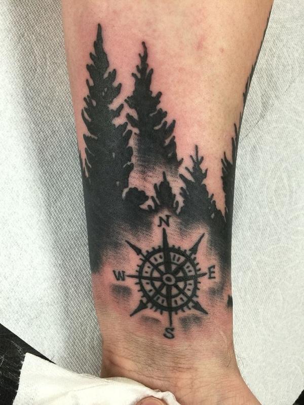 100 Awesome Compass Tattoo Designs