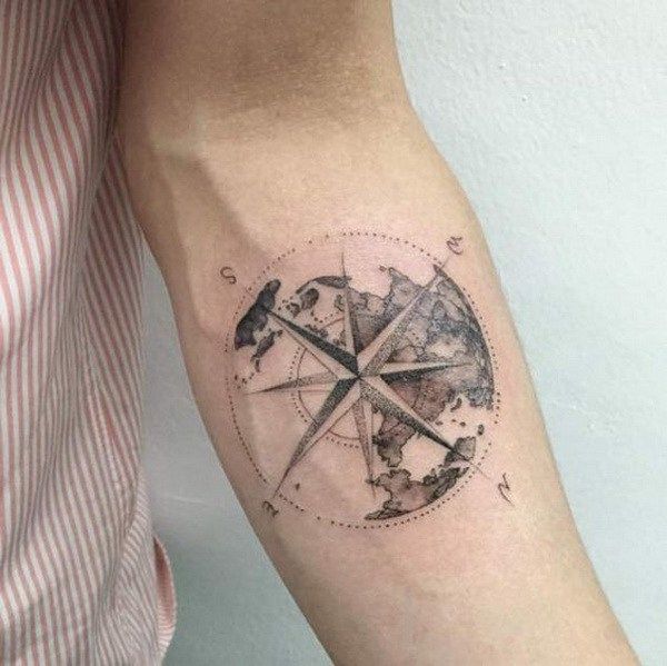 100 Awesome Compass Tattoo Designs