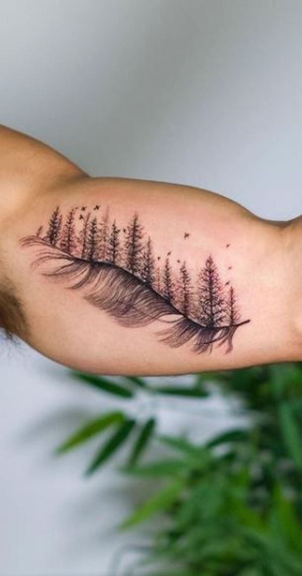 50 Beautiful Feather Tattoo Designs
