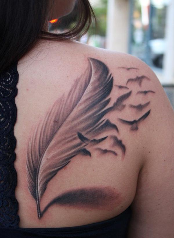 50 Beautiful Feather Tattoo Designs