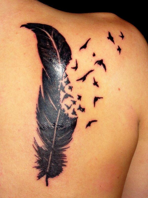 50 Beautiful Feather Tattoo Designs