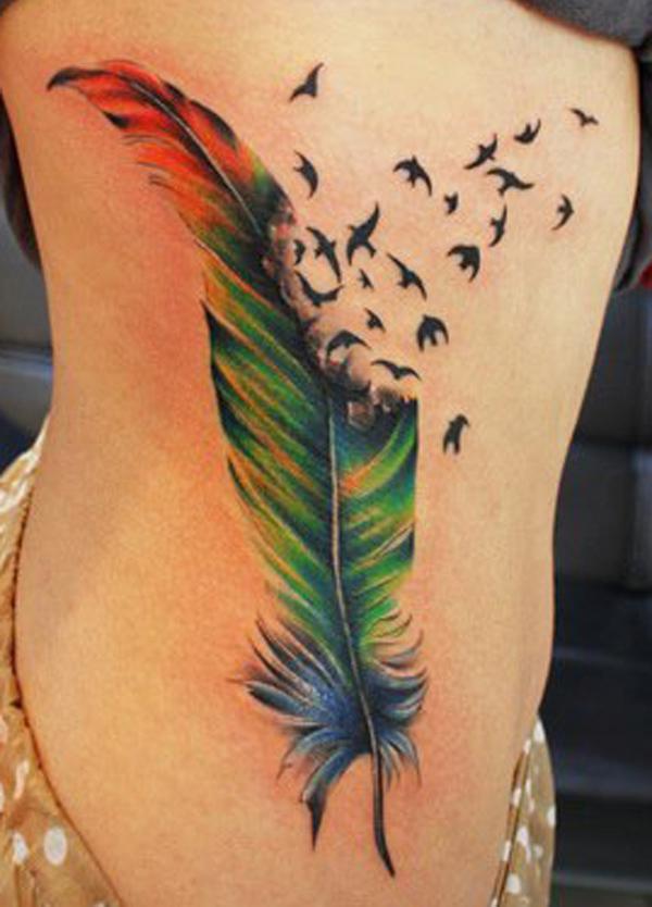 50 Beautiful Feather Tattoo Designs