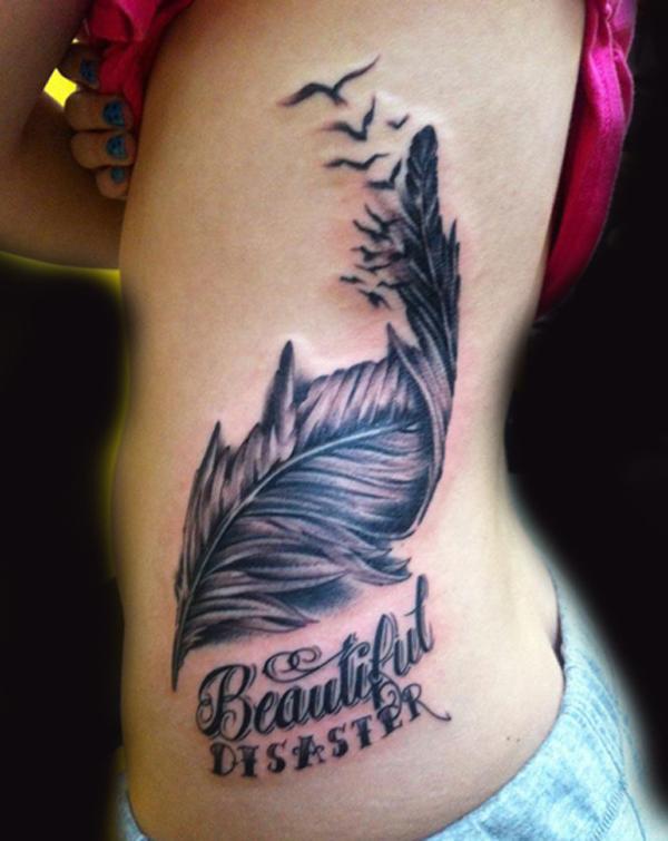50 Beautiful Feather Tattoo Designs