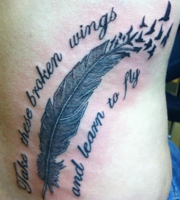 50 Beautiful Feather Tattoo Designs