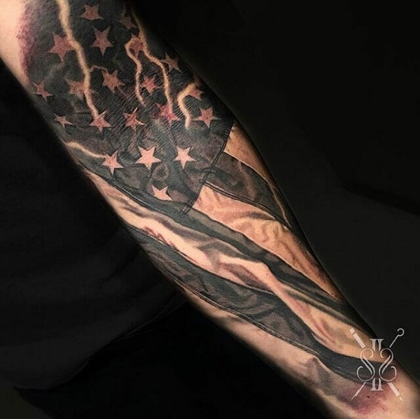 50 Awesome American Flag Tattoo Designs