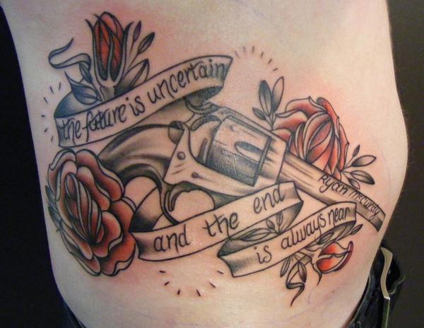 21 gun tattoo 35 Awesome Gun Tattoo Designs