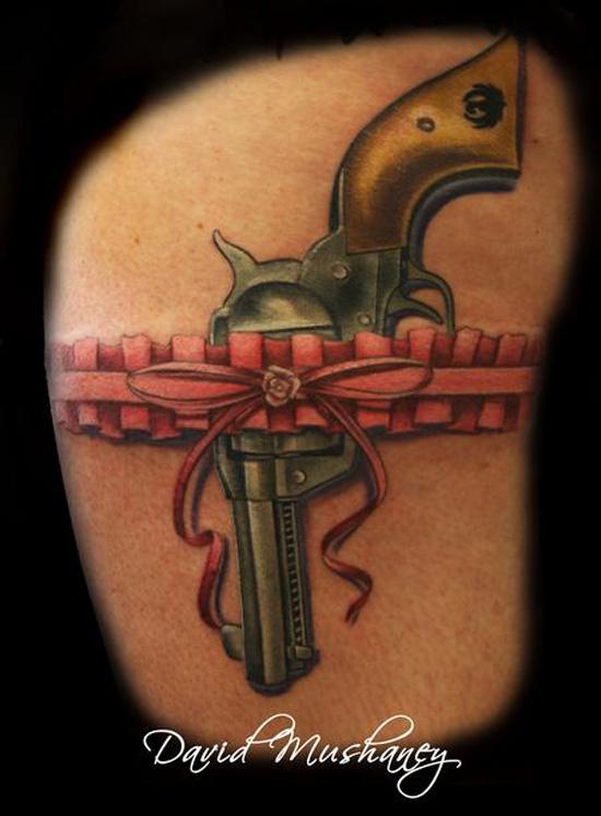 27 gun tattoo 35 Awesome Gun Tattoo Designs