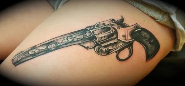 30 gun tattoo 35 Awesome Gun Tattoo Designs